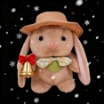 thumbnail image 5 of Pudding Bunny Plush Toy with Hat, Soft Stuffed Rabbit, Cuddly Lap Pet, Collectible Plush Doll, Bedtime Companion, Gift for Holiday Celebration, 10-Inch Soft Toy, 5 of 5