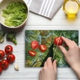 thumbnail image 4 of Tree Cutting Board, Forest in Autumn Green Nature Deciduous Foliage Growth Eco, Decorative Tempered Glass Cutting and Serving Board, Small Size, Dark Brown Pale Green, by Ambesonne, 4 of 5