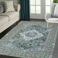 thumbnail image 4 of Vintage Floral Printed Area Rugs with Anti-Slip Rubber Back Living Room Floor Carpet, for Bedroom, Dining Room, Machine Washable, Stain-Resistant, 4 of 6