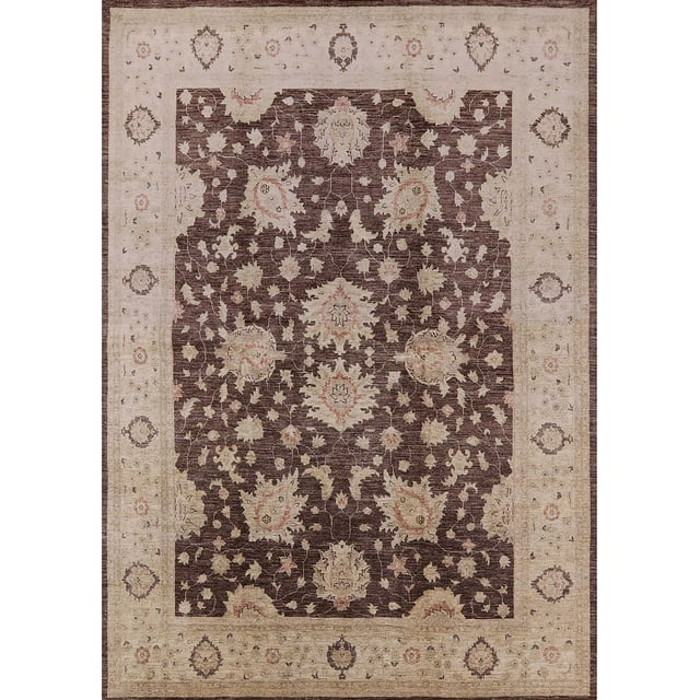 Ahgly Company Machine Washable Indoor Rectangle Industrial Modern Chestnut Brown Area Rugs, 5' x 7'