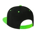 thumbnail image 4 of 2-pack Classic Snapback Hat Cap Hip Hop Style Flat Bill Blank Solid Color Adjustable Size Black & BlackGreen, 4 of 6