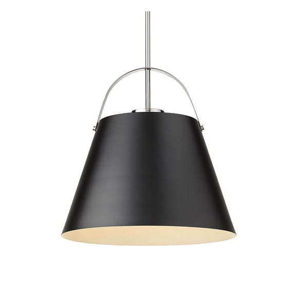 Z-Lite Z-Studio 13" Round Steel Pendant in Matte Black and Brushed Nickel