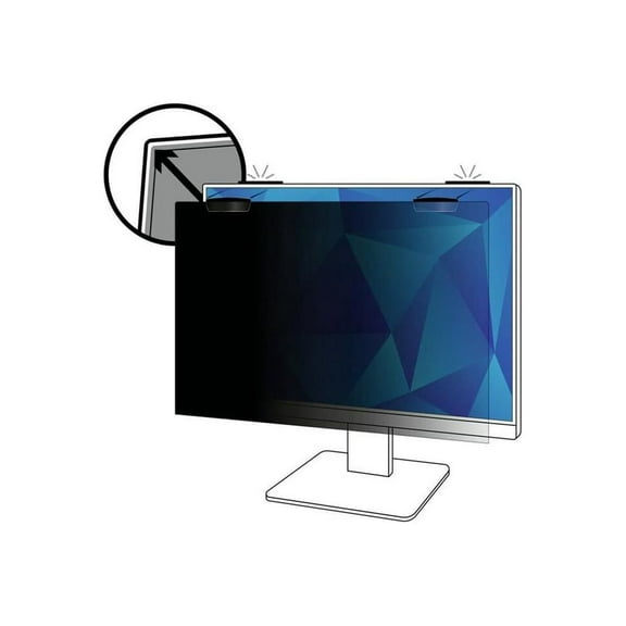 3M™ Privacy Filter Screen with COMPLY™ Magnetic Attach for 23" Full Screen Monitors, 16:9 Aspect Ratio, Reduces Blue Light, Anti-Glare