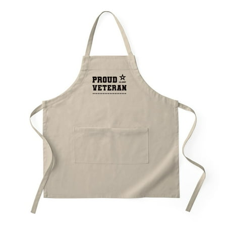 

CafePress - Proud Veteran Black - Kitchen Apron with Pockets Grilling Apron Baking Apron