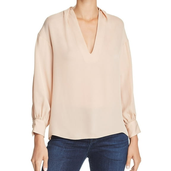 Joie Womens V-Neck Peasant Blouse, Pink, X-Small
