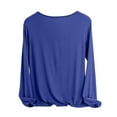 thumbnail image 4 of Zunfeo Casula Tops for Women Long Sleeve Fall Tops Cozy Pullover Basic T Shirts Tops Christmas Gift Blue, 4 of 5
