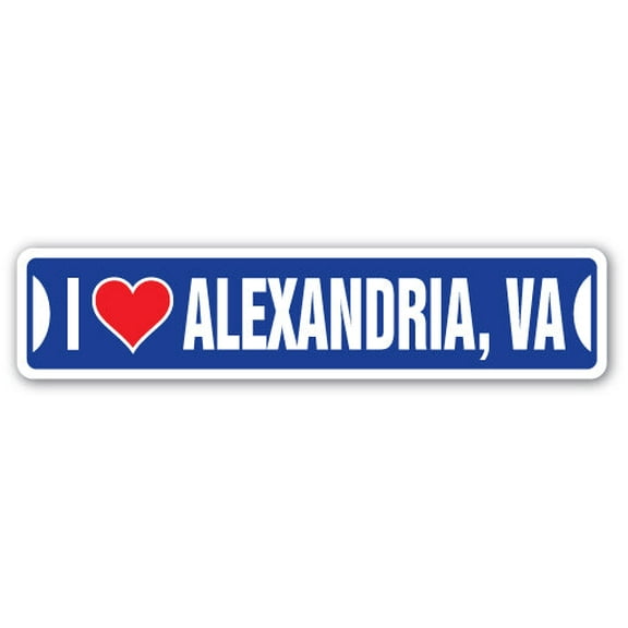 I LOVE ALEXANDRIA VIRGINIA Street Sign va city state us wall road décor gift