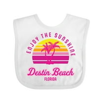 Inktastic Summer Enjoy the Sunshine Destin Beach Florida in Pink Boys or Girls Baby Bib