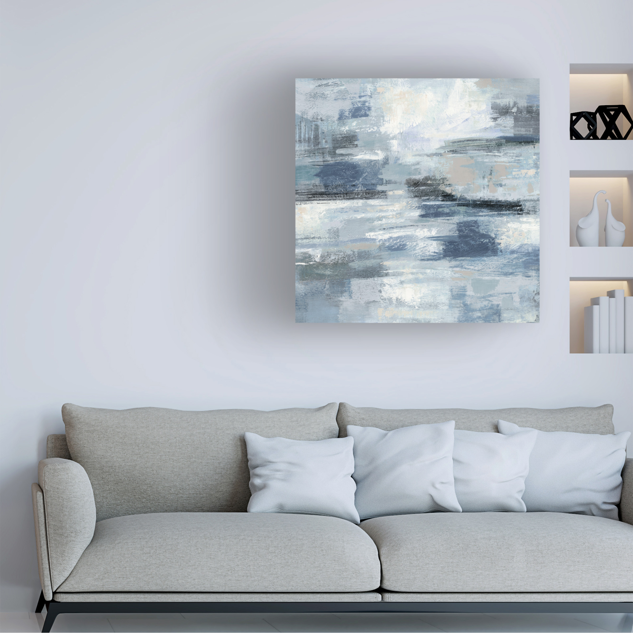 Trademark Fine Art 'Clear Water Indigo and Gray' Canvas Art by Silvia Vassileva
