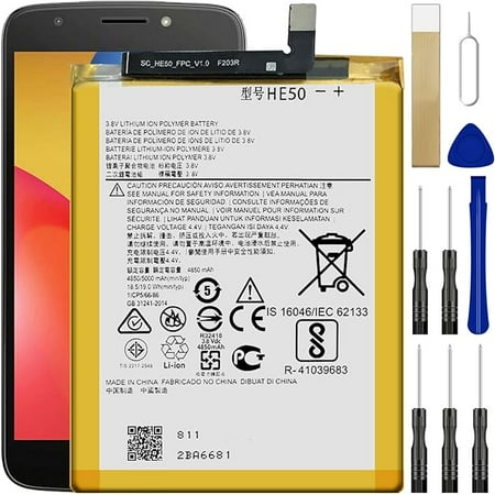 for Motorola Moto E5 Plus XT1924-7 (T-Mobile) Replacement Battery, Compatible with XT1924-4,E5 Supra XT1924-6,for SNN5989A Battery with Adhesive Tape Tool Repair Kit