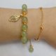 thumbnail image 4 of Hotan Pulsera de Hoja de Jade Pulsera de Jade de nefrita Verde Natural de 2 Capas para Mujer Diseño de Cuentas Redondas con Pulsera con dijes de Hoja de circón, Pulsera de Jade de la Suerte, 4 of 4