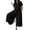 #01 Black 【Mix, Match & Rotate: Stock Up on Daily Colors】, variant on Women's Linen Cotton Loose Soft Jumpsuit, Mid Elastic Waist Drawstring Casual Wide Leg, Solid Color Flowy Fashionable, Lounge Summer Beach Dressy Casual, Women's Trousers