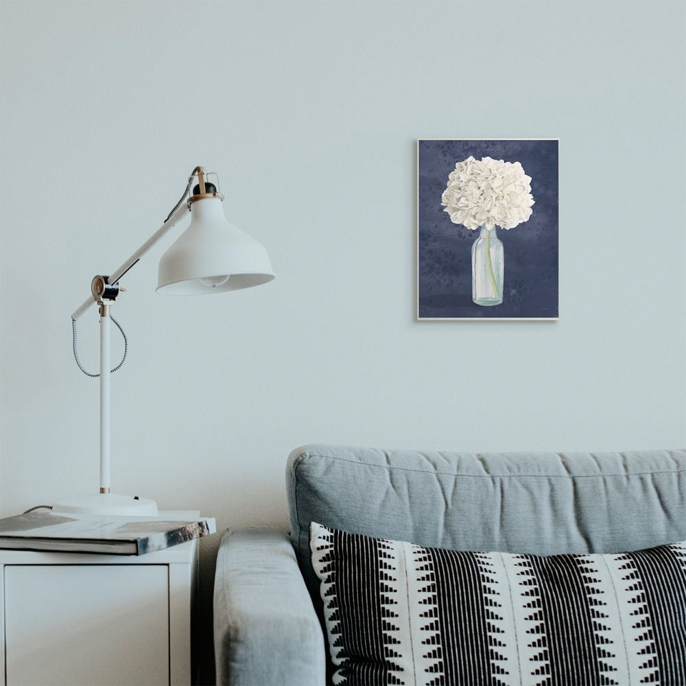 Stupell Industries White Floral Bouquet in Bottle Blue Painting Unframed Art Print Wall Art, 10x15, by James Wiens