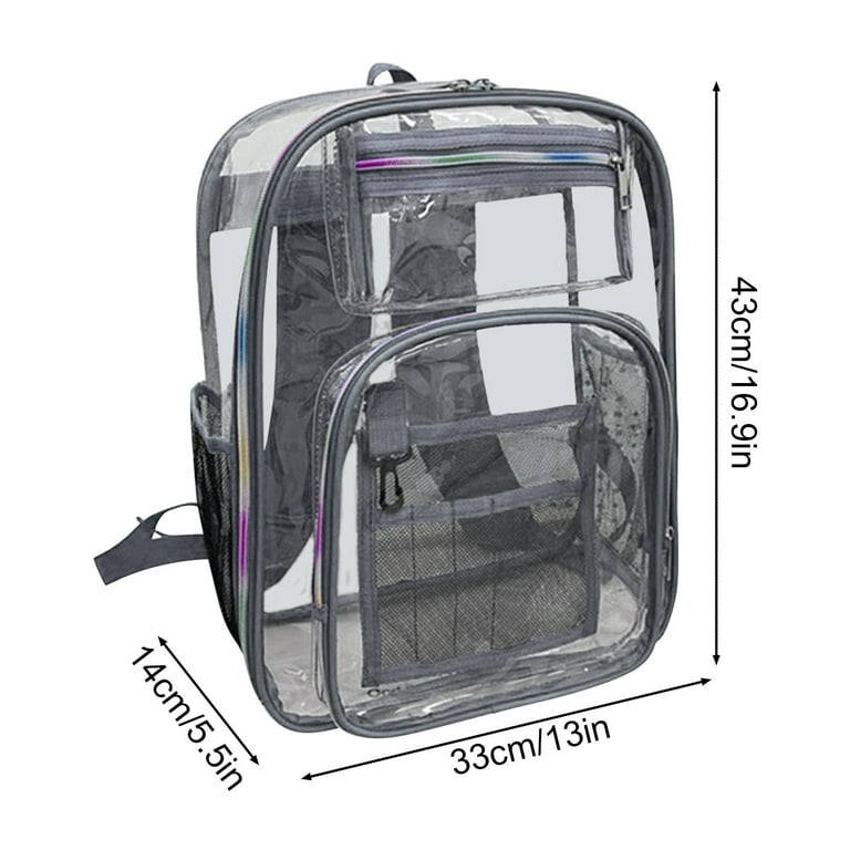 Wovilon Transparent Backpack Plastic Bookbag See Through Backpacks Waterproof Clear Backpack for Travel School
