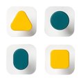 thumbnail image 2 of 4 Pcs Creative Wall Accessory Punch-free Hanger Geometry Shape Hanging Multi-purpose Hanging for Bathroom Office Room Living Room, 2 of 6