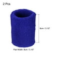 thumbnail image 2 of Uxcell 8x8cm Sport Wrist Bands Terry Absorbent Athletic Sweatband, Dark Blue 2 Pack, 2 of 6