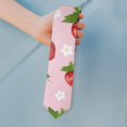 thumbnail image 2 of Men's Berry-Themed Satin Necktie - Cute Strawberry Print for Weddings & Office - Wrinkle-Resistant Gift Tie, 2 of 4
