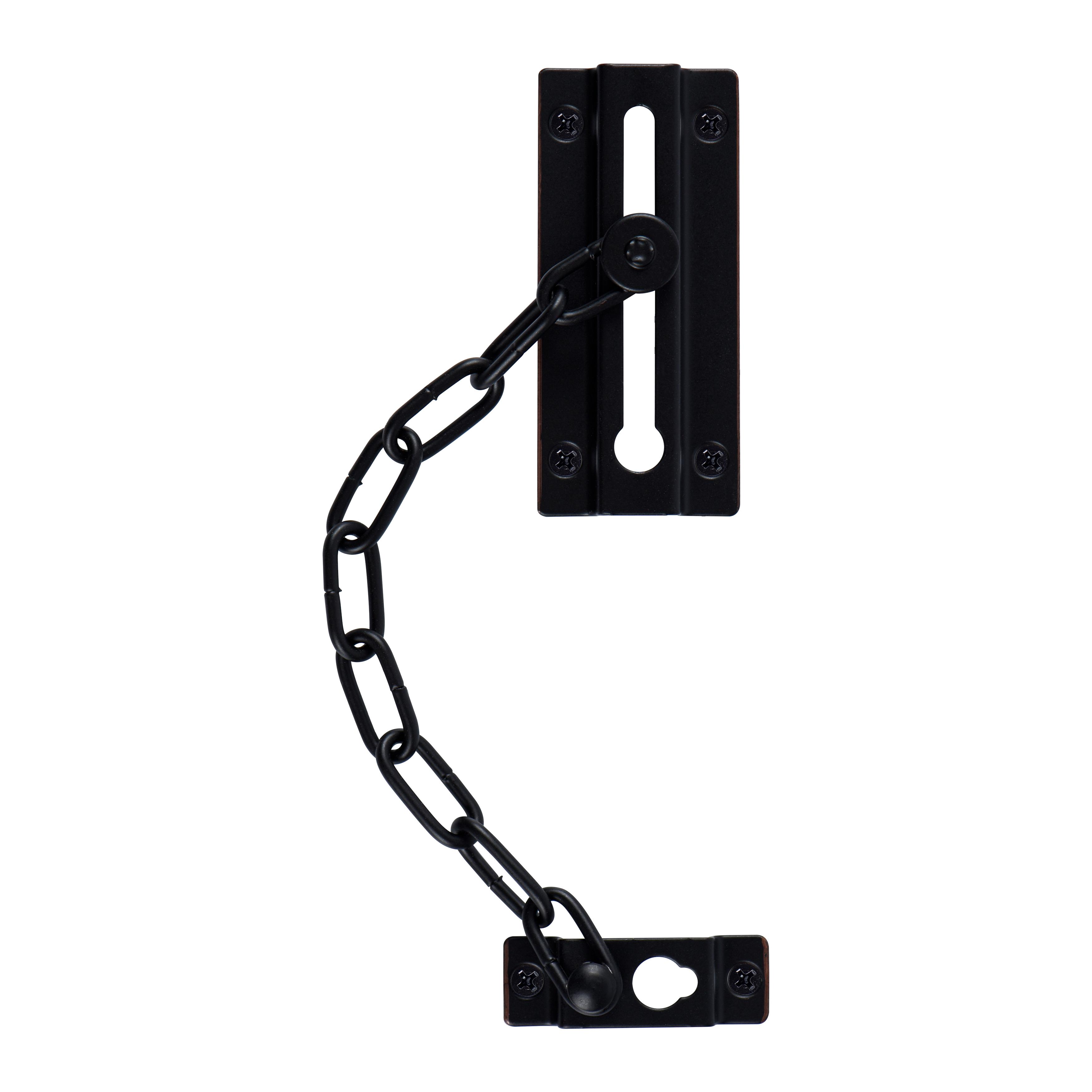 Hyper Tough 4-1/2 Inch Privacy Door Chain in Oil Rubbed Brass Finish with Mounting Hardware