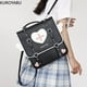 thumbnail image 4 of Mochilas de moda 2023 para mujer, de piel sintética, de gran capacidad, con remaches, para estudiantes y escuela, 4 of 5