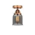 thumbnail image 2 of Innovations Lighting  Nouveau 2 Bell - 1 Light 5" Semi-Flush Mount Antique Copper/Plated Smoke, 2 of 5