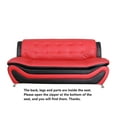 thumbnail image 3 of PonLiving Furniture 3 Piece Living Room Set_Living Room Sofa Set, 3 piece, Sofa\Loveseat\Chair, Black&Red Color, Faux Leather Upholstery Material, 3 of 8