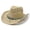 Beige, variant on Womens Mens Western Cowboy Summer Hat Shapeable Straw Hat Hollowed Out Sun Hat Country Concert Rodeo Dress Up