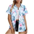 thumbnail image 2 of Weiqiqre Women's Clothing Summer Beach Shirt Tropical Shirts Womens Hawaii Button Down Short Sleeve Blouses Button Up Tops, 2 of 5