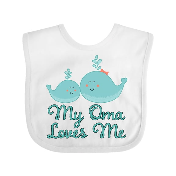Inktastic My Oma Loves Me Fish Boys or Girls Baby Bib