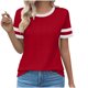 thumbnail image 1 of Pantalones Cortos para las Mujeres Sexy Cuello Redondo de Moda Casual de Manga Corta de Poliéster, Blusa de Verano de Primavera para el Uso Diario, 1 of 4