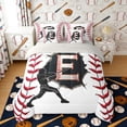 thumbnail image 3 of Erosebridal Letter E Baseball Player Print Bedding Comforter Set, Sports Monogram Full Bedding Set for Kids Boys and Girls, Gray Reversible 7 Pieces, 3 of 6