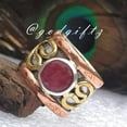 thumbnail image 2 of Ruby Gemstone Spinner Ring: Handmade 925 Sterling Silver Boho Statement Ring, 2 of 9