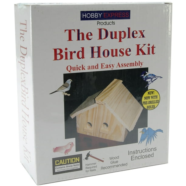 Kit-Duplex Oiseau Maison en Bois Inachevé