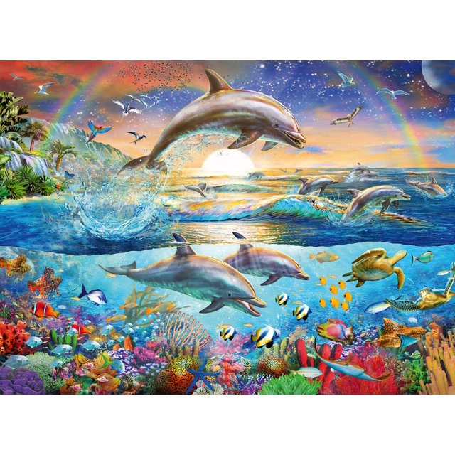 Puzzle Ravensburger Dolphin Paradise de 300 piezas para niños