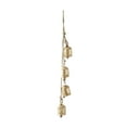 thumbnail image 6 of DecMode Tibetan Inspired Cascading Gold Metal Cylindrical Decorative Cow Bells with 4 Bells on Jute Hanging Rope, 6 of 11
