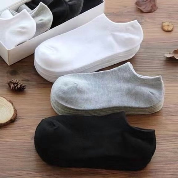 Resicozy 12 Pair Ankle Socks for Mens Running Low Cut Short Thin Breathable Casual Solid Color Socks Grey and White and Black