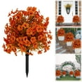 thumbnail image 2 of BNNG Artificial Topiary Ball Tree with Flower for Outdoor, Fall Fake Shrubs Bushes with Ground Spikes, UV Resistant Faux Boxwoods Plants for Garden Porch Patio Decor, 20 inches, 2 of 7