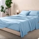 thumbnail image 1 of Juego de Sábanas de Lujo Bare Home Tamaño Queen Franela 100 % Algodón Bolsillo Profundo 4 Piezas Azul Claro, 1 of 9