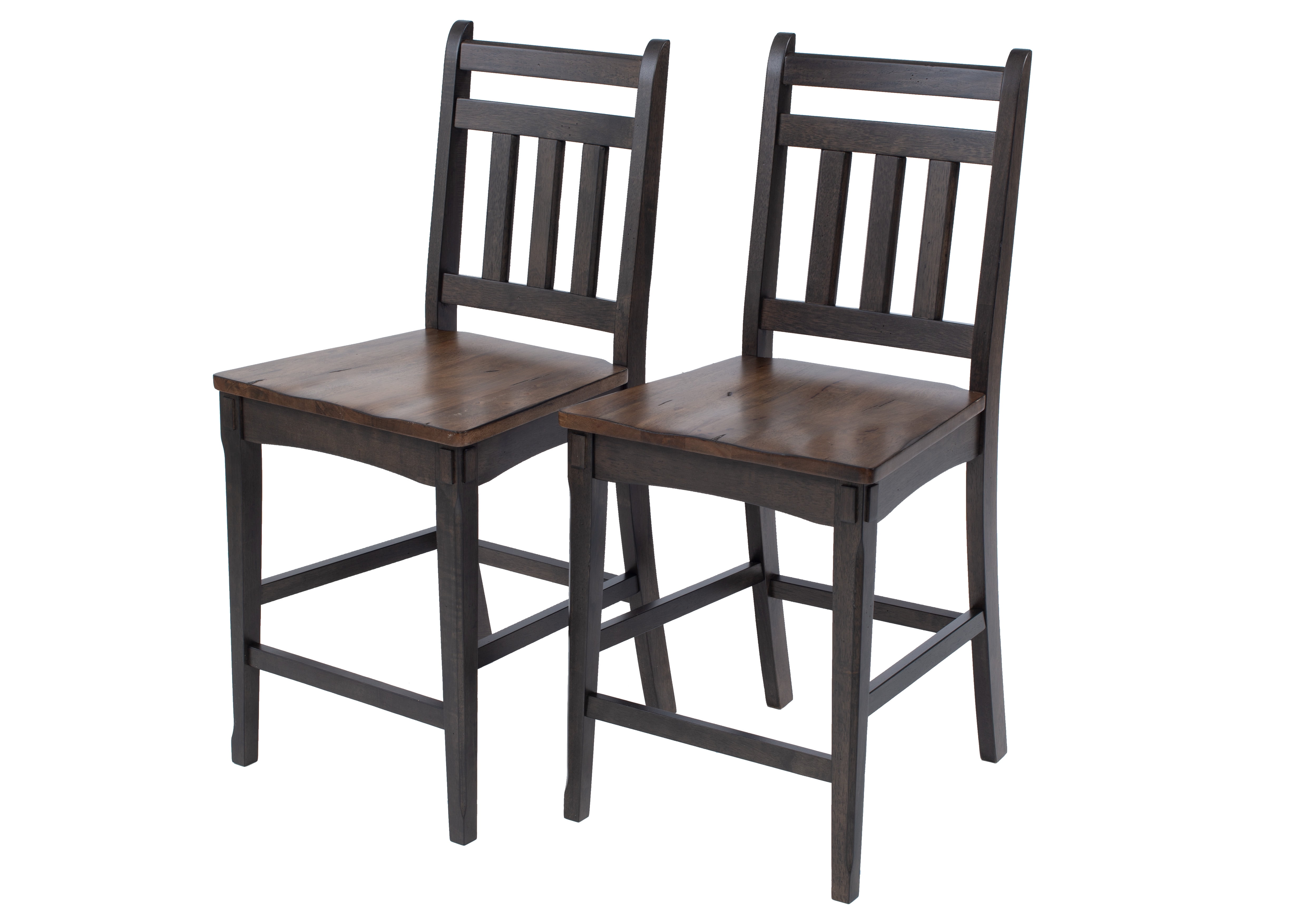 Pair of Counter-height Solid Wood Barstools - Walmart.com