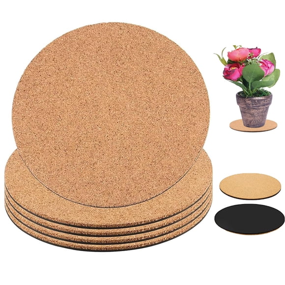 FUNSUEI 5 PCS 12 Inch Cork Plant Mat, Round Cork Plant Coasters for Gardening, Indoor Outdoor Pots, Coaster, DIY Craft Project
