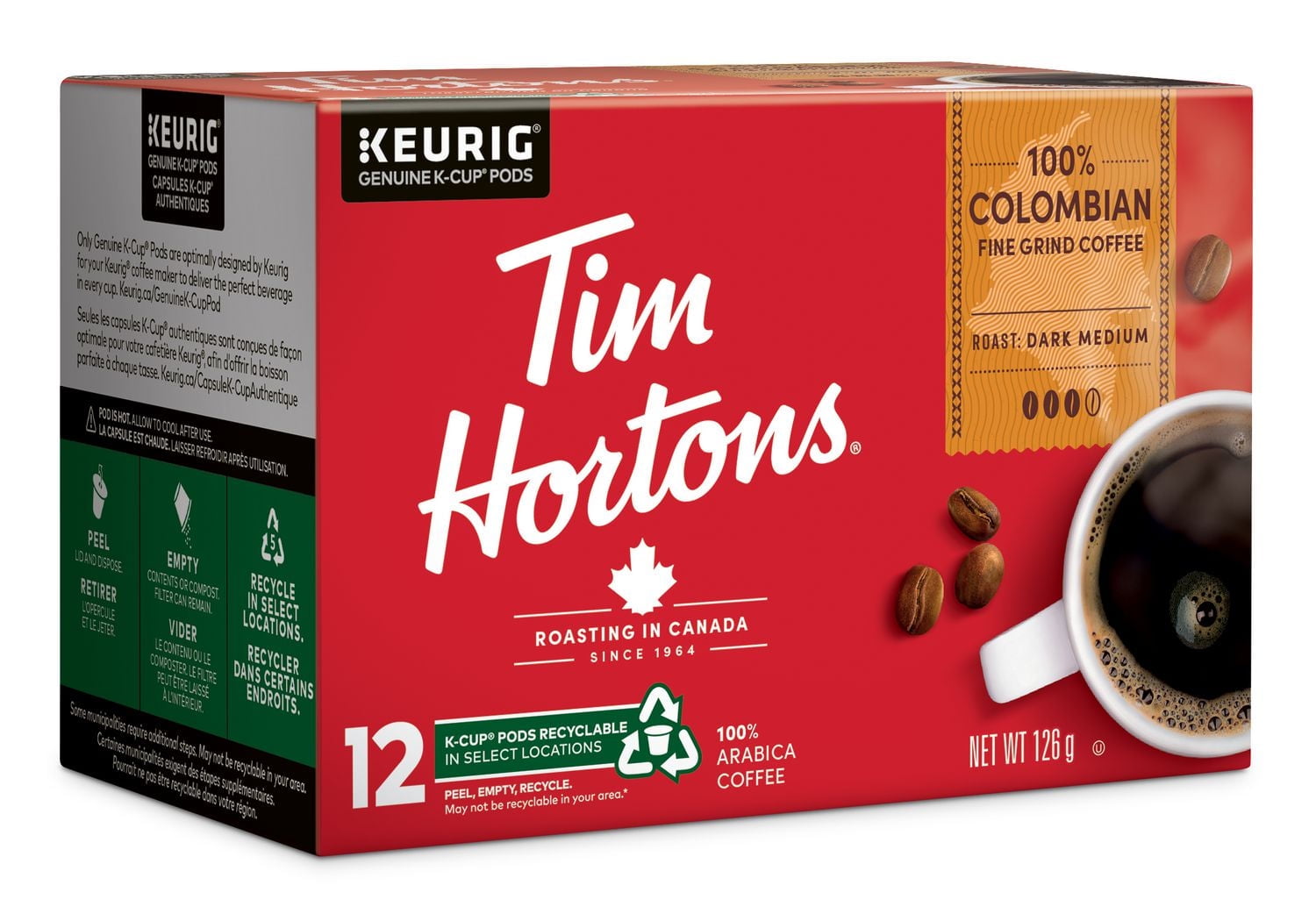 Tim Hortons 100% Colombian Dark Medium Roast Coffee