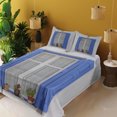 thumbnail image 3 of Country Sheet Set, Typical Greek Style Wooden Window Shutters with Flowers Mediterranean Life, Fitted and Flat Sheet with Pillowcases Bedding Accent 4 Piece Set, Full, White Turquoise, by Ambesonne, 3 of 5