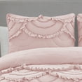 thumbnail image 3 of Design Studio Scallop Ruffle Blush Pink 3-Piece Garment Washed Soft Solid Quilt Set - King, 3 of 4
