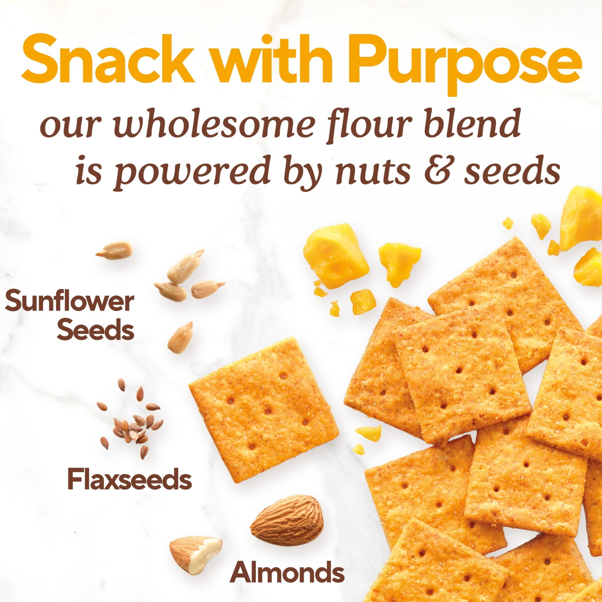 (6 pack) Simple Mills Farmhouse Gluten Free Cheddar Almond Flour Crackers, 7 oz
