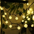 thumbnail image 2 of Guirnalda de luces solares para exteriores - 20 LED - 8 modos - Bolas de cristal - Resistente al agua - Ip65 - Para jardín, terraza, árboles, patio, fiesta, decoración de bodas (blanco cálido) Blanco, 2 of 4