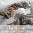 thumbnail image 4 of Cal King 4 Piece Bedding Set Abstract Brown Gray Marble Soft Breathable Duvet Cover and Pillowcase,Modern Watercolor Liquid Duvet Cover Set Washable Bed Sheets for Bedroom Dormitory Guest Room, 4 of 9