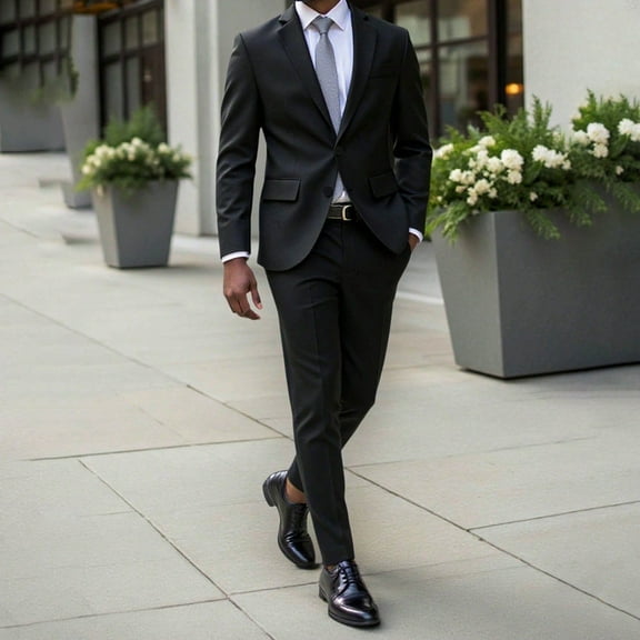 Donemore Men's Suit Suit Formal Attire Casual Business Suit Solid Color Suit Men's Suit