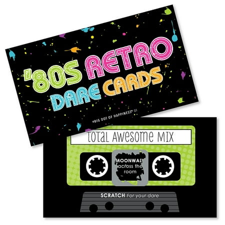 80's Retro - Totally 1980s Party Game Scratch Off Dare Cards - 22 Count