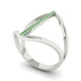 thumbnail image 2 of Statement Engagement Ring for Women - 0.09ct Simulated Green Diamond in 18K White Gold Promise Ring, 2 of 6