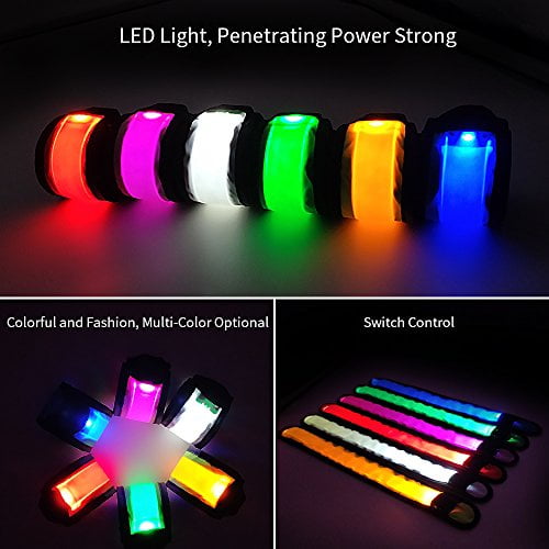 Glow Slap Wristband Armband for Kids Adults Running Walking Camping Outdoor Use LED Light Up Band Slap Bracelets Night Safety Wrist Band,Night Safety Band Relective Gear