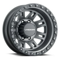 Vision Wheel 408-7670SGBLR 17 x 6.5 in. 408 Manx 2 Dually Rear Wheel - 8 x 170 mm Bolt Pattern, Satin Gray